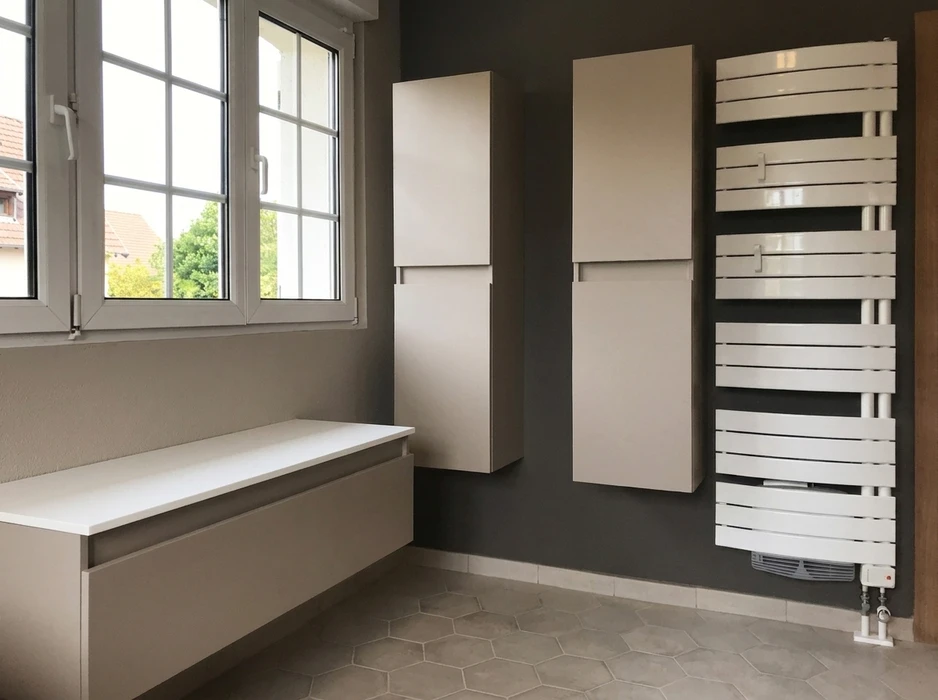 Entr&eacute;e ou vestiaire moderne &eacute;pur&eacute;, sans occupants