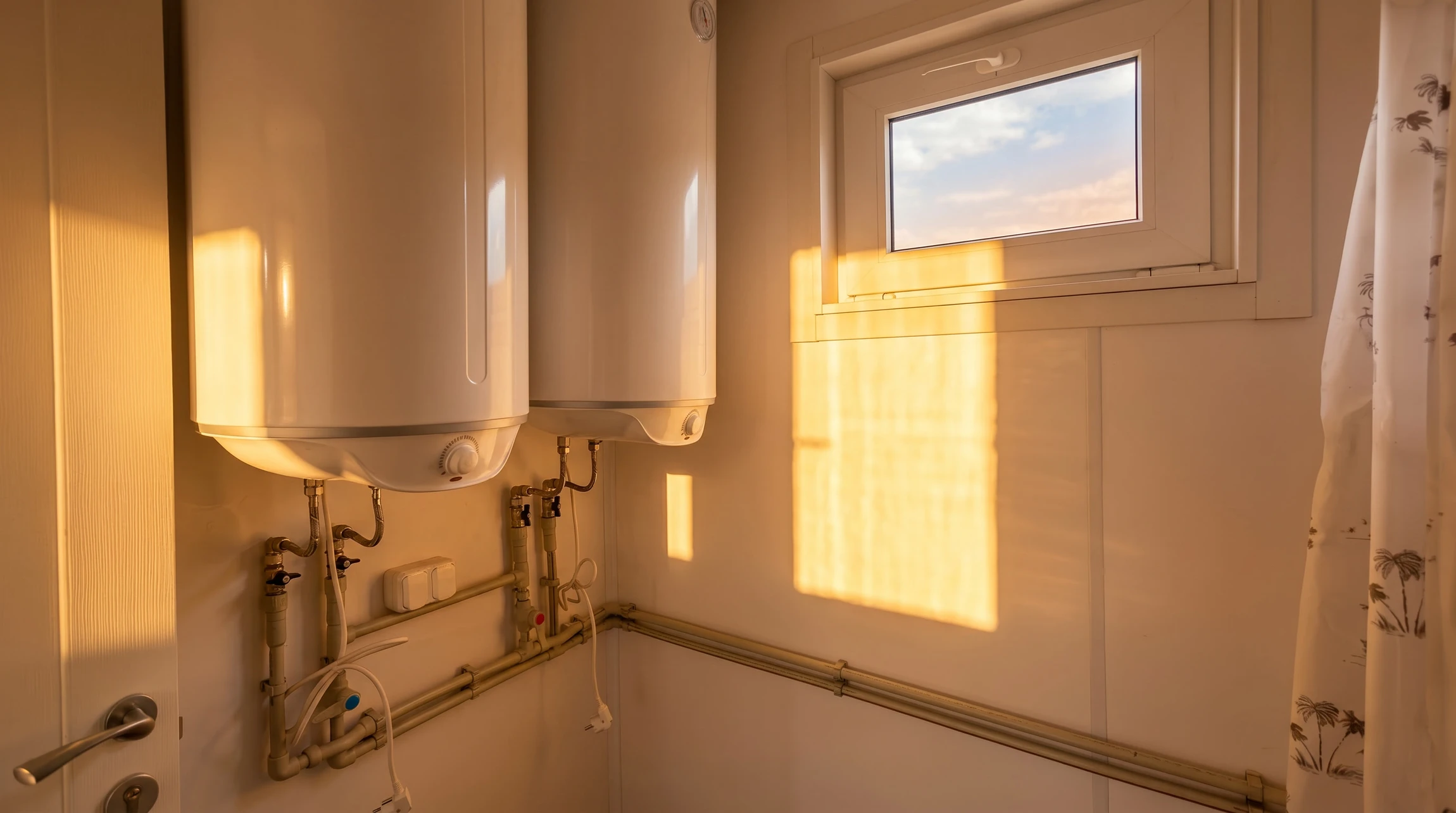 Plombier en casque jaune travaillant sur un collecteur de chauffage au sol dans un local technique